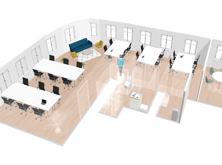 Plan d'aménagement des bureaux dans le Sentier - Paris - SnapDesk