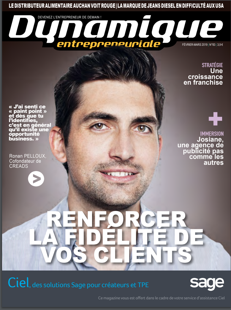 Couverture du magazine Dynamique Entrepreneuriale - 2019 - Ronan Pelloux